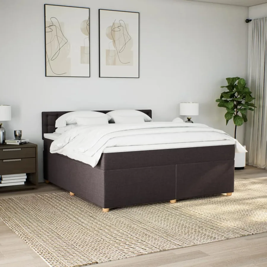 Sommier à lattes de lit avec matelas Marron foncé 180x200 cm - 3