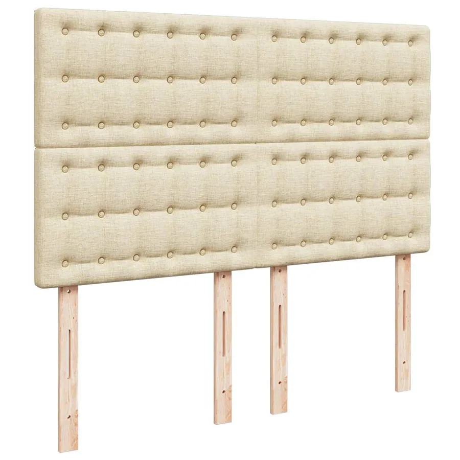 Sommier à lattes de lit avec matelas Crème 140x190 cm Tissu - 7