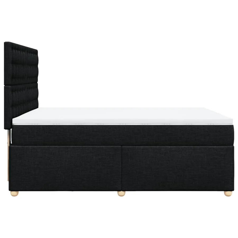 Sommier à lattes de lit avec matelas Noir 160x200 cm Tissu - 5