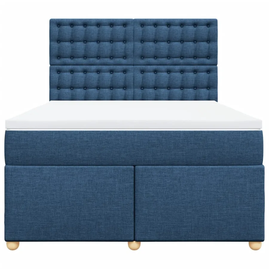 Sommier à lattes de lit avec matelas Bleu 160x200 cm Tissu - 6