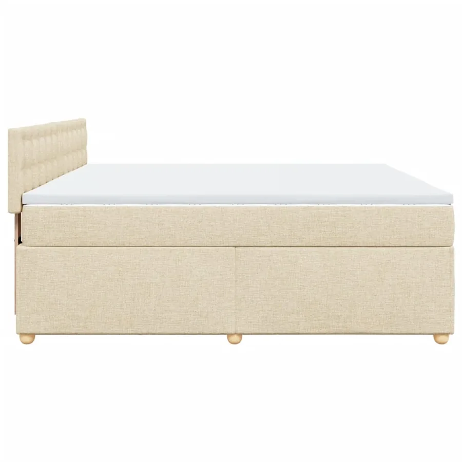 Sommier à lattes de lit avec matelas Crème 180x200 cm Tissu - 7