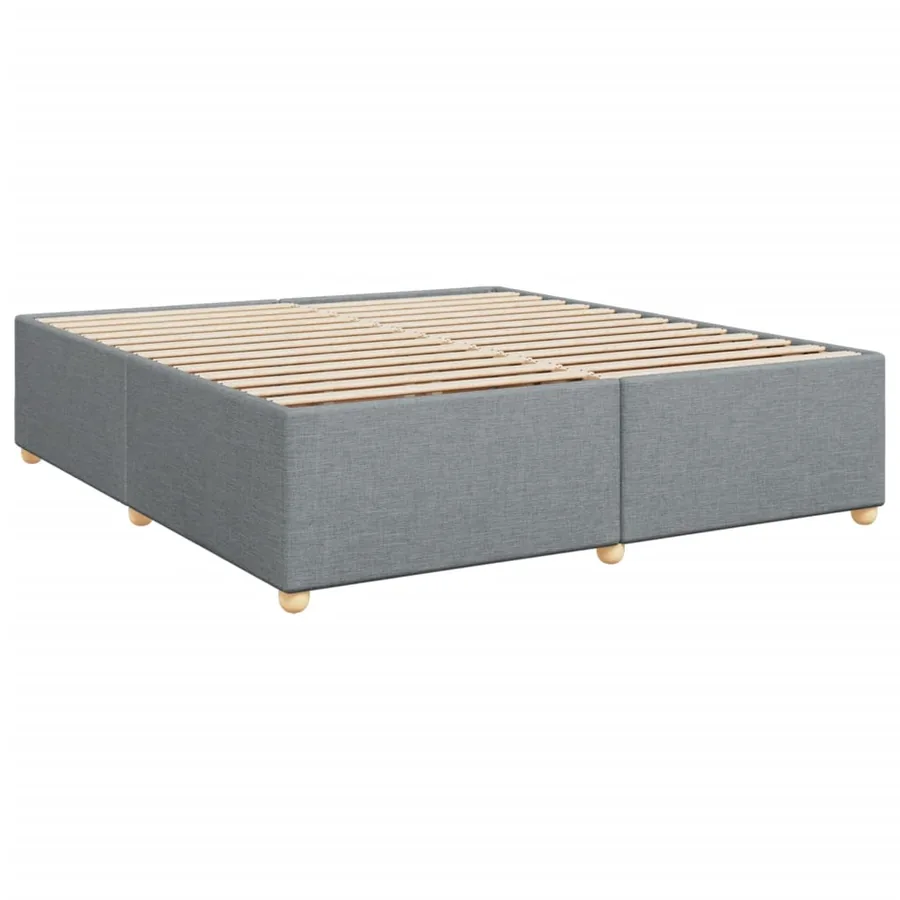 Sommier à lattes de lit avec matelas Gris clair 200x200cm Tissu - 9
