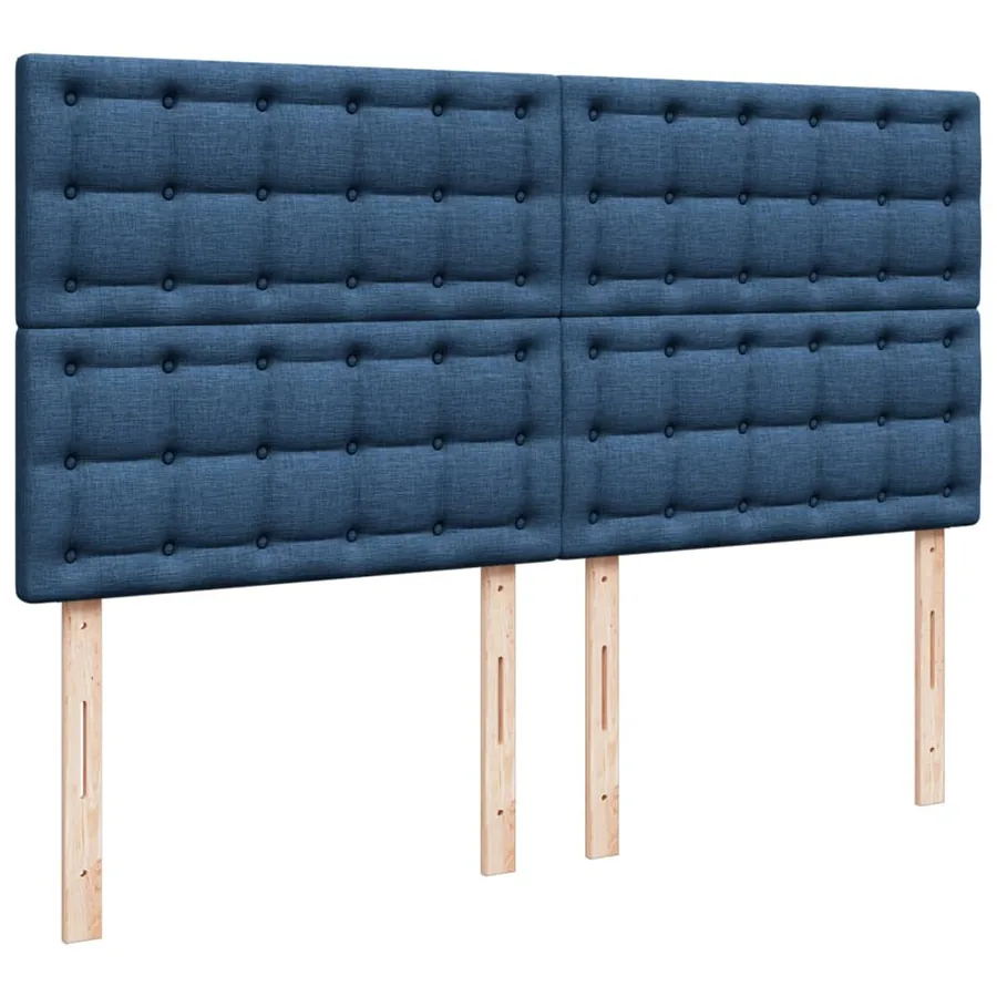 Sommier à lattes de lit avec matelas Bleu 180x200 cm Tissu - 9