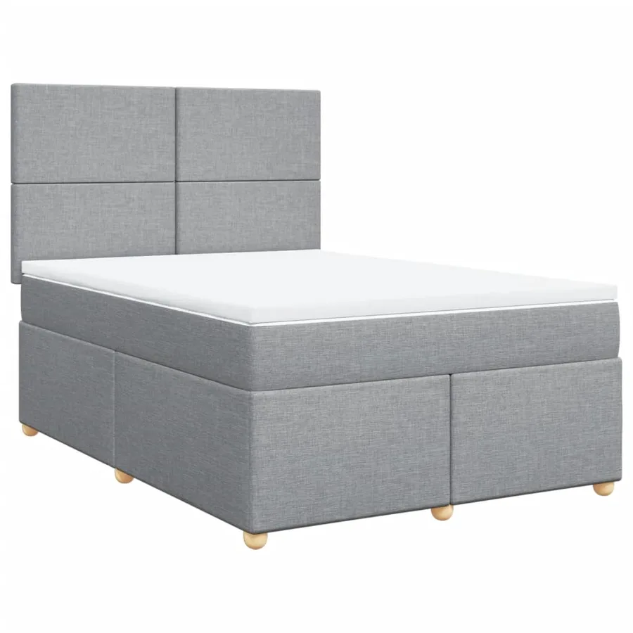 Sommier à lattes de lit avec matelas Gris clair 160x200cm Tissu - 3