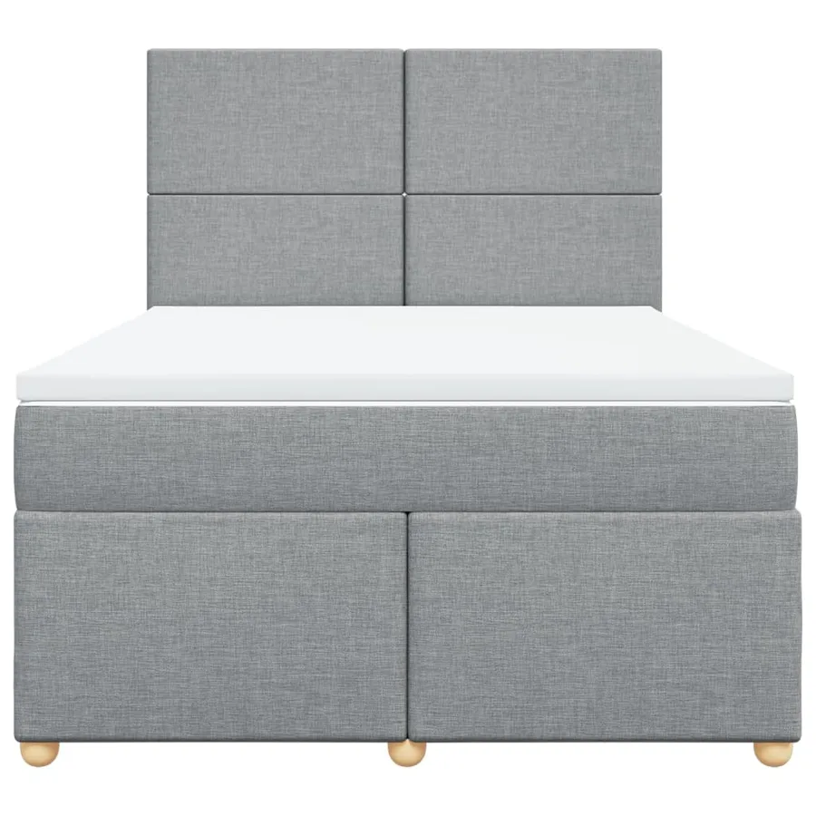 Sommier à lattes de lit avec matelas Gris clair 160x200cm Tissu - 6