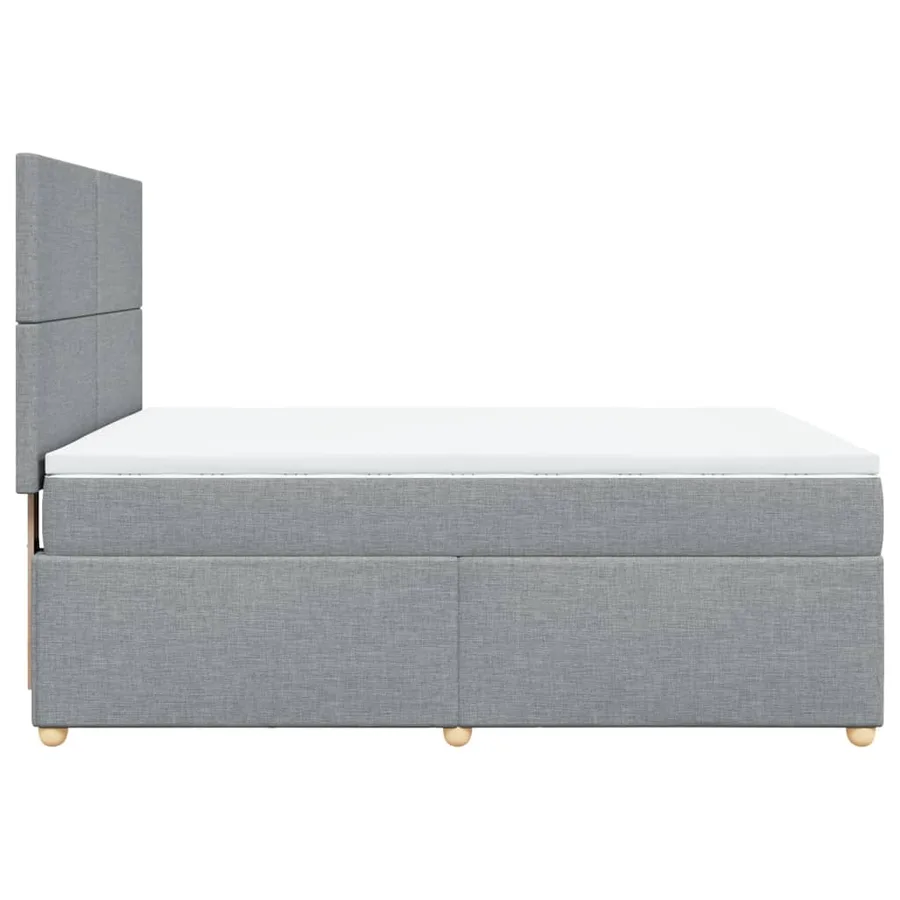 Sommier à lattes de lit avec matelas Gris clair 160x200cm Tissu - 7