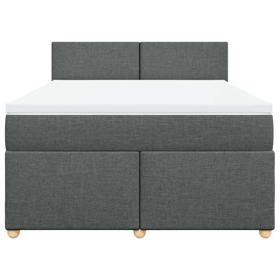 Sommier à lattes de lit avec matelas Gris foncé 160x200cm Tissu - 6