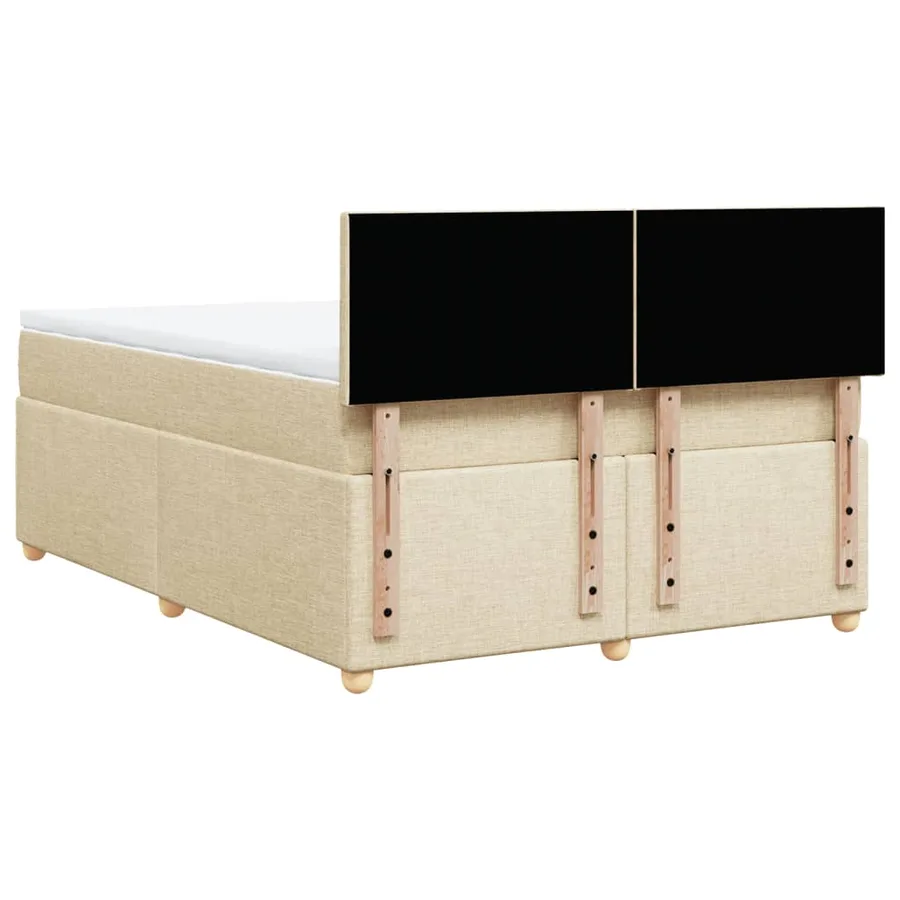 Sommier à lattes de lit avec matelas Crème 160x200 cm Tissu - 6