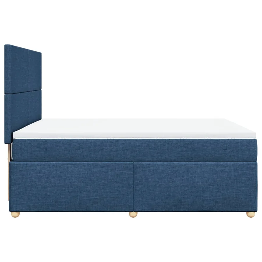 Sommier à lattes de lit avec matelas Bleu 160x200 cm Tissu - 7