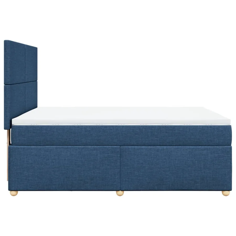 Sommier à lattes de lit avec matelas Bleu 160x200 cm Tissu - 5