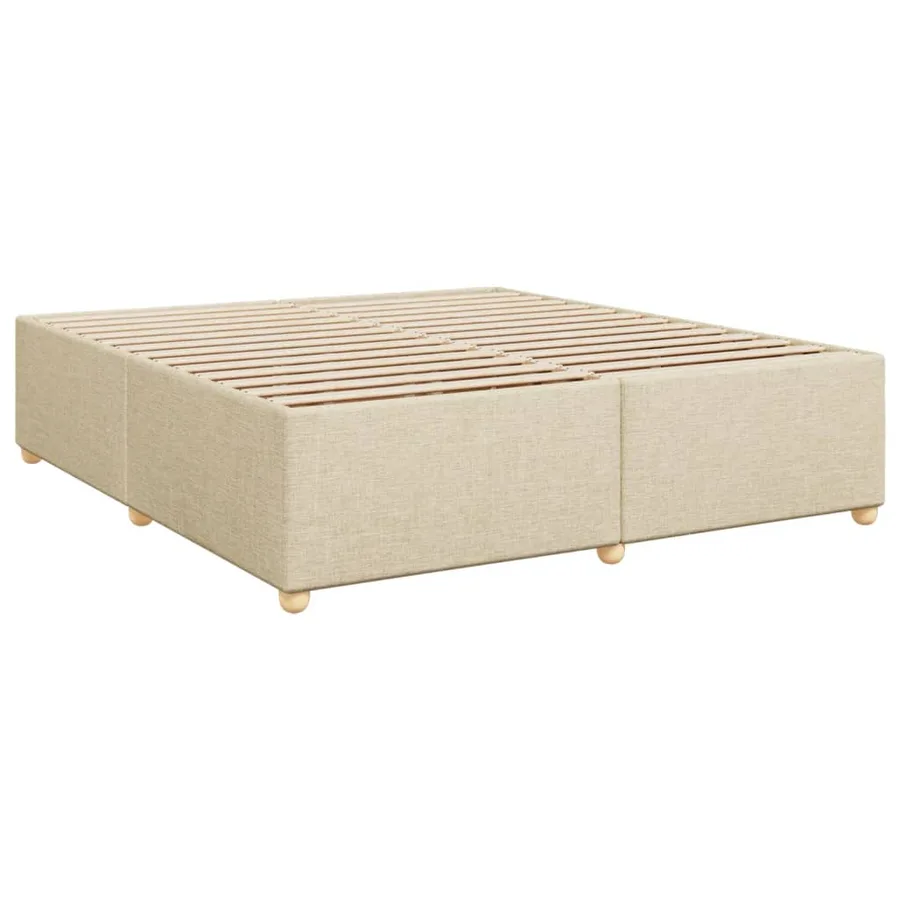 Sommier à lattes de lit avec matelas Crème 180x200 cm Tissu - 7