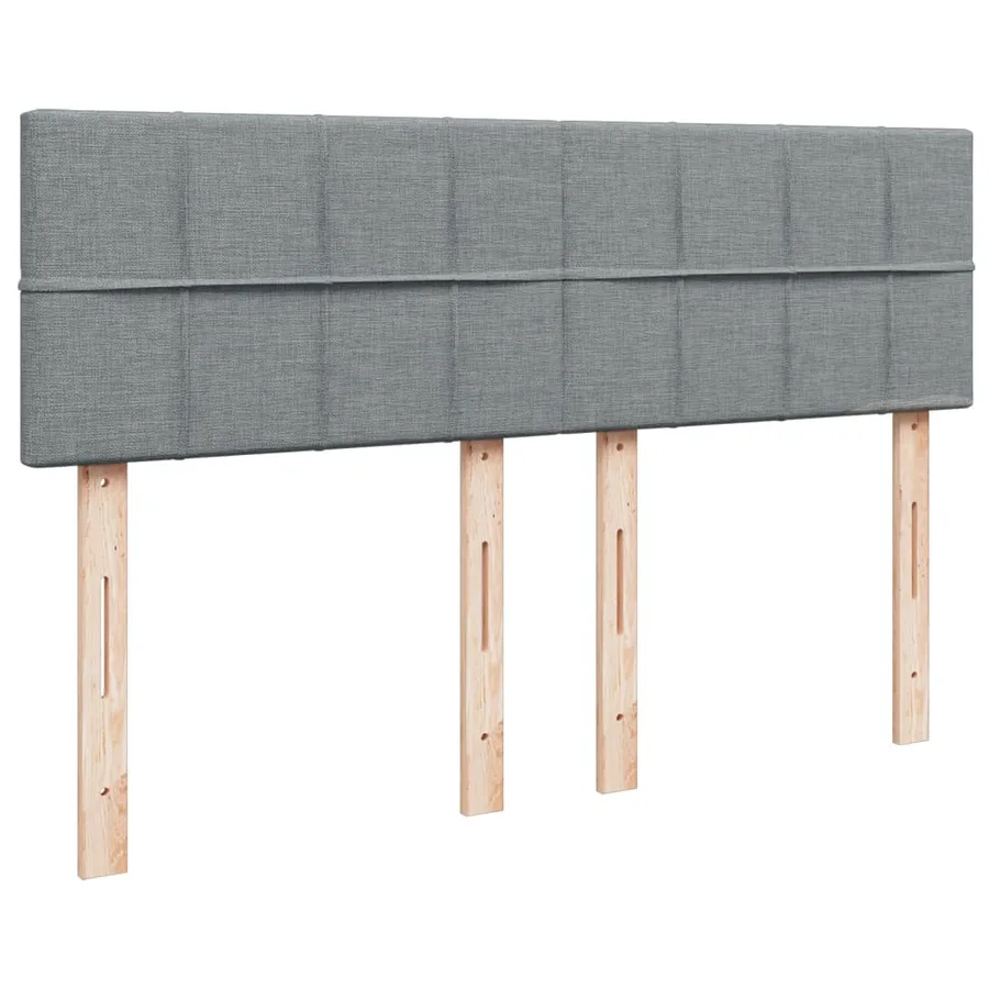 Sommier à lattes de lit avec matelas Gris clair 160x200cm Tissu - 12