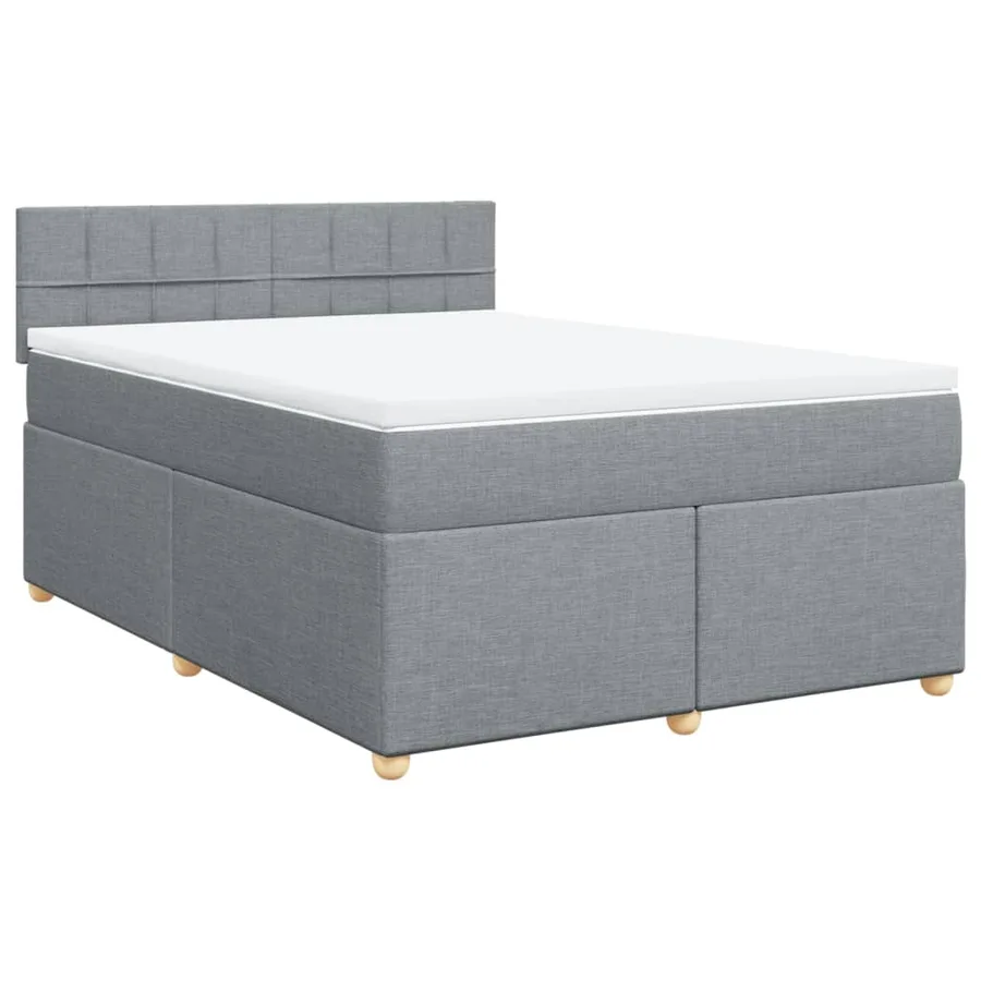 Sommier à lattes de lit avec matelas Gris clair 160x200cm Tissu - 3