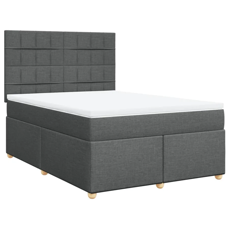 Sommier à lattes de lit avec matelas Gris foncé 160x200cm Tissu - 2