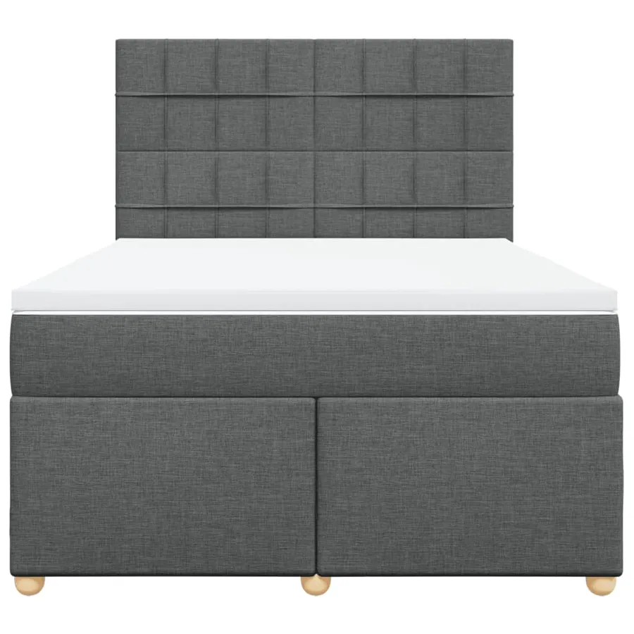 Sommier à lattes de lit avec matelas Gris foncé 160x200cm Tissu - 4