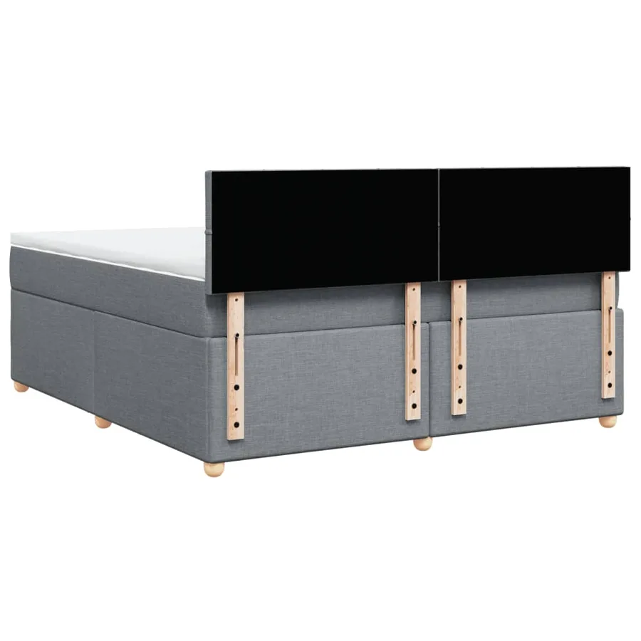 Sommier à lattes de lit avec matelas Gris clair 180x200cm Tissu - 8