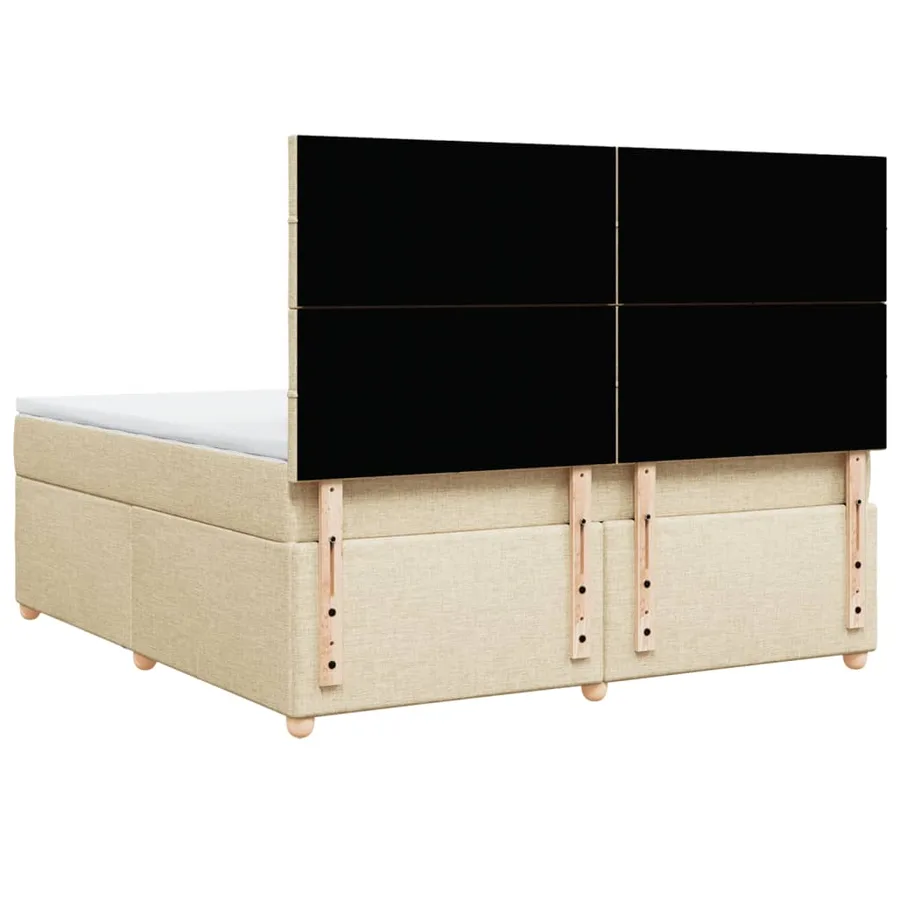 Sommier à lattes de lit avec matelas Crème 180x200 cm Tissu - 6