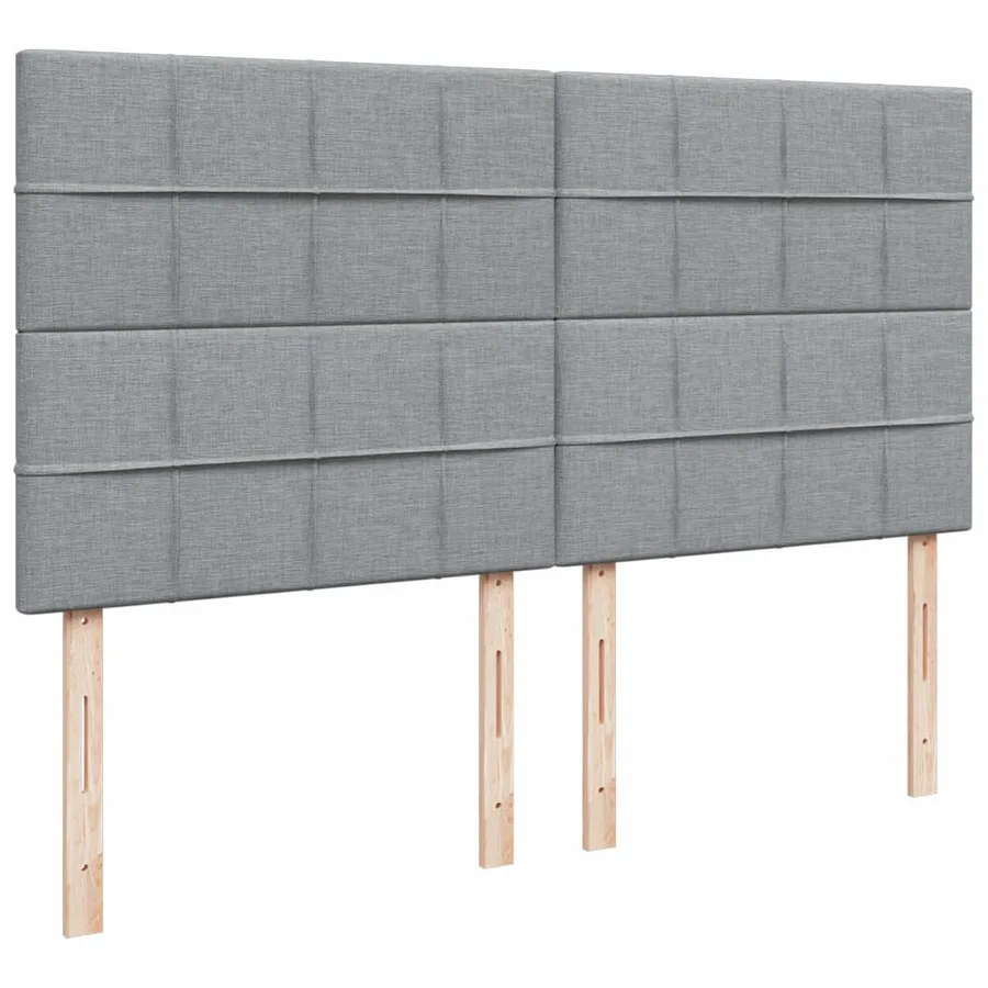 Sommier à lattes de lit avec matelas Gris clair 200x200cm Tissu - 9