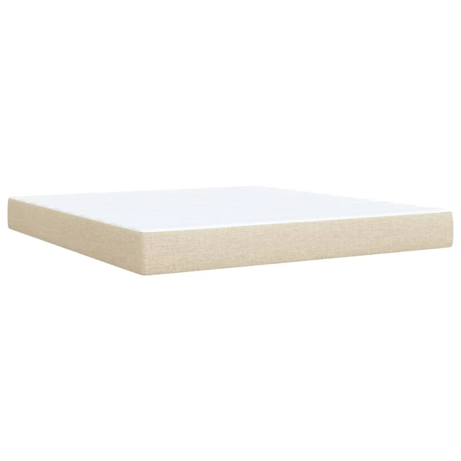 Sommier à lattes de lit avec matelas Crème 180x200 cm Tissu - 11