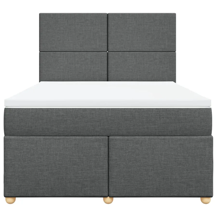 Sommier à lattes de lit avec matelas Gris foncé 140x190cm Tissu - 6