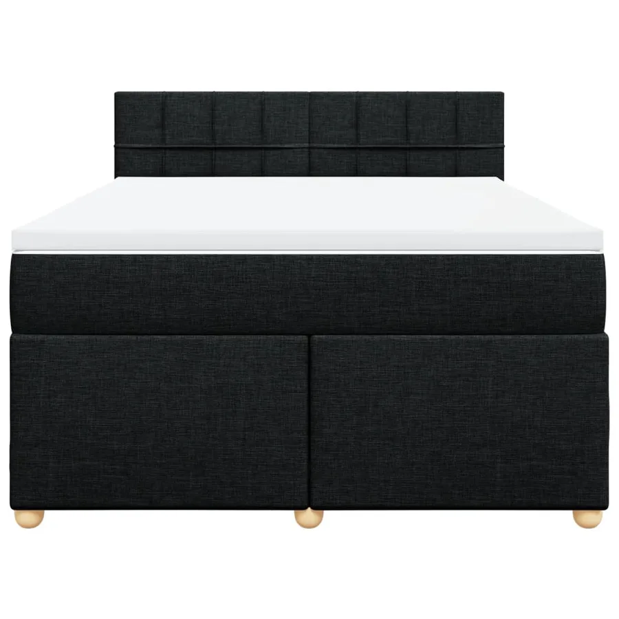 Sommier à lattes de lit avec matelas Noir 160x200 cm Tissu - 6