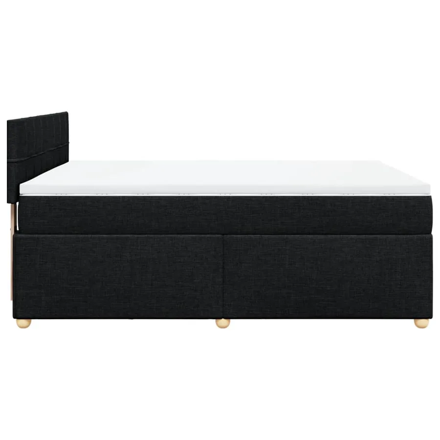 Sommier à lattes de lit avec matelas Noir 160x200 cm Tissu - 7