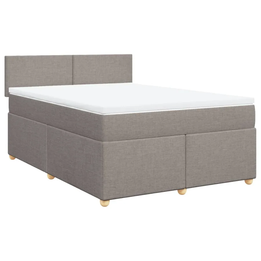 Sommier à lattes de lit avec matelas Taupe 140x190 cm Tissu - 3