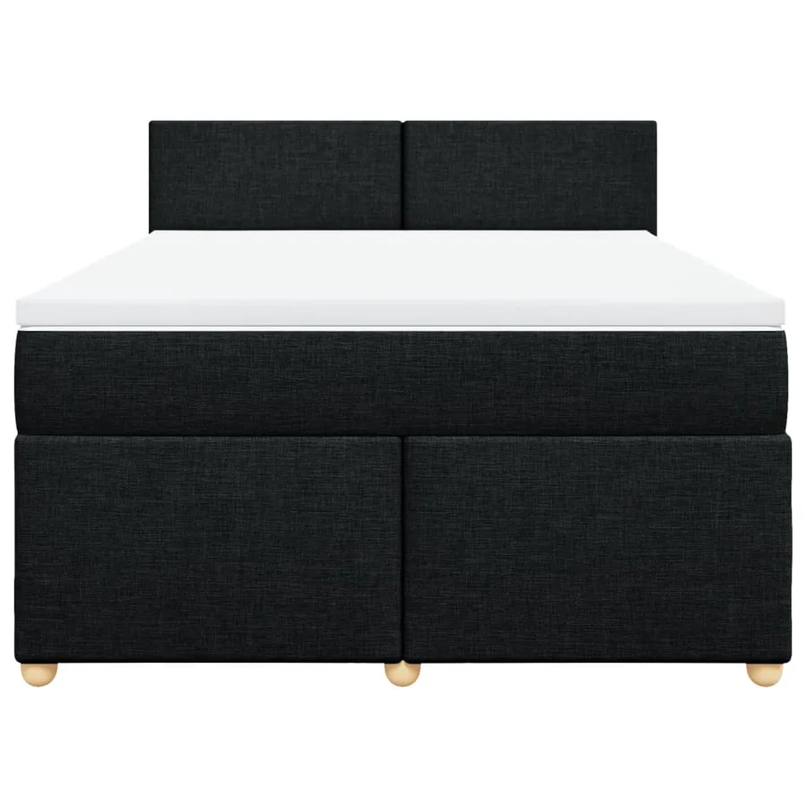 Sommier à lattes de lit avec matelas Noir 140x200 cm Tissu - 6
