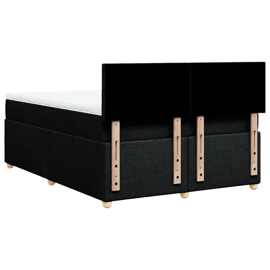 Sommier à lattes de lit avec matelas Noir 140x190 cm Tissu - 8