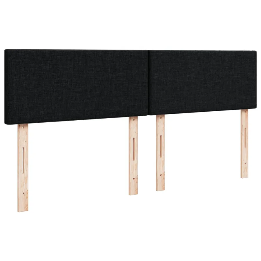 Sommier à lattes de lit avec matelas Noir 140x190 cm Tissu - 9