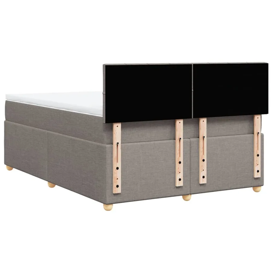 Sommier à lattes de lit avec matelas Taupe 140x190 cm Tissu - 8