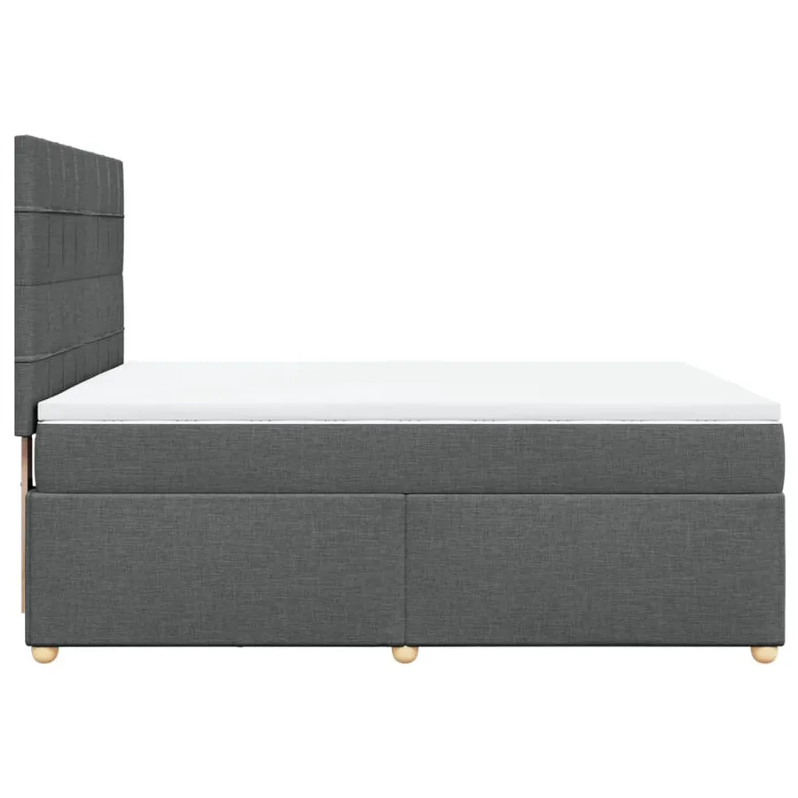 Sommier à lattes de lit avec matelas Gris foncé 140x190cm Tissu - 7