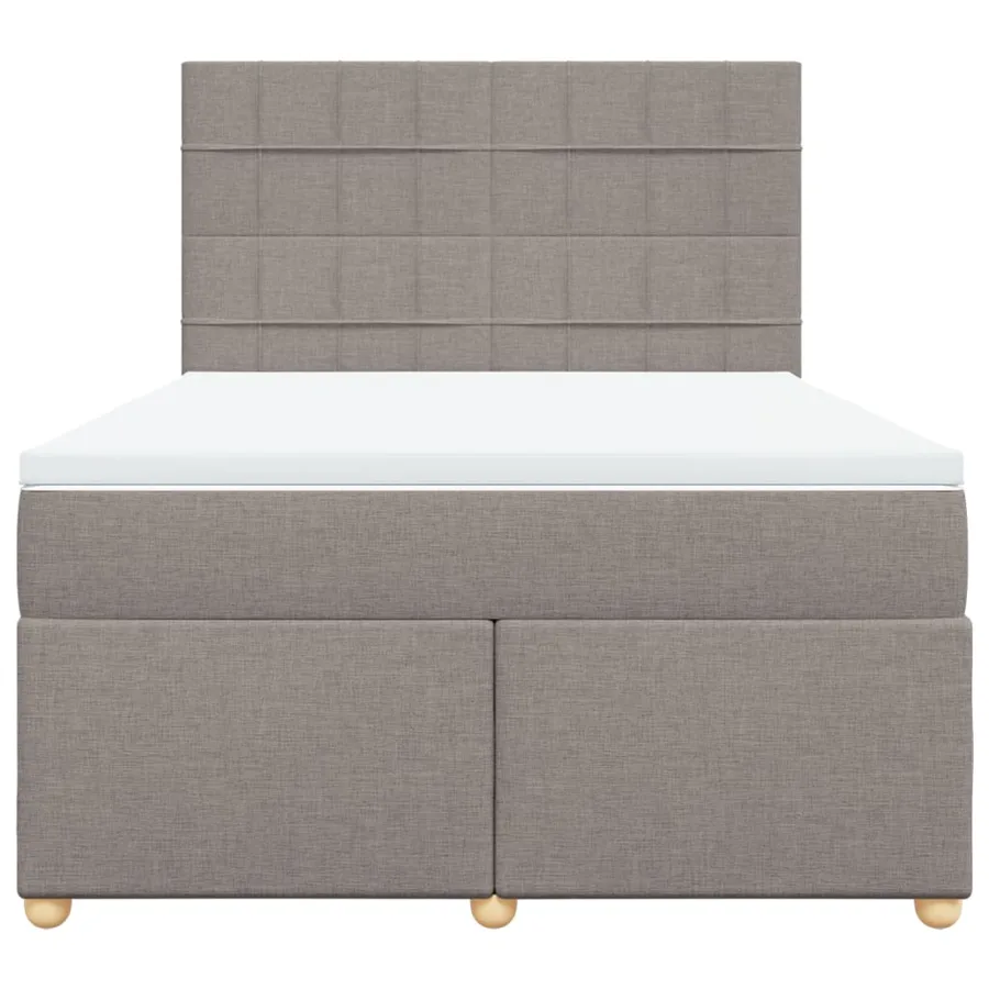 Sommier à lattes de lit avec matelas Taupe 140x200 cm Tissu - 6