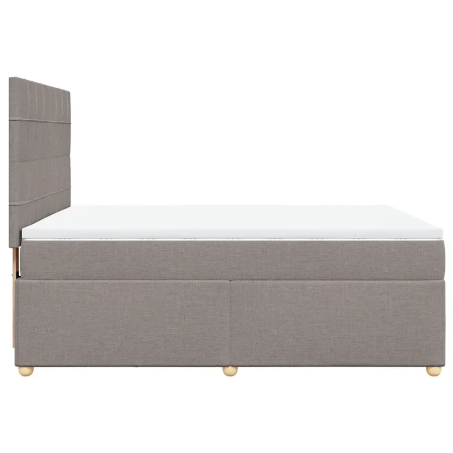 Sommier à lattes de lit avec matelas Taupe 140x200 cm Tissu - 7