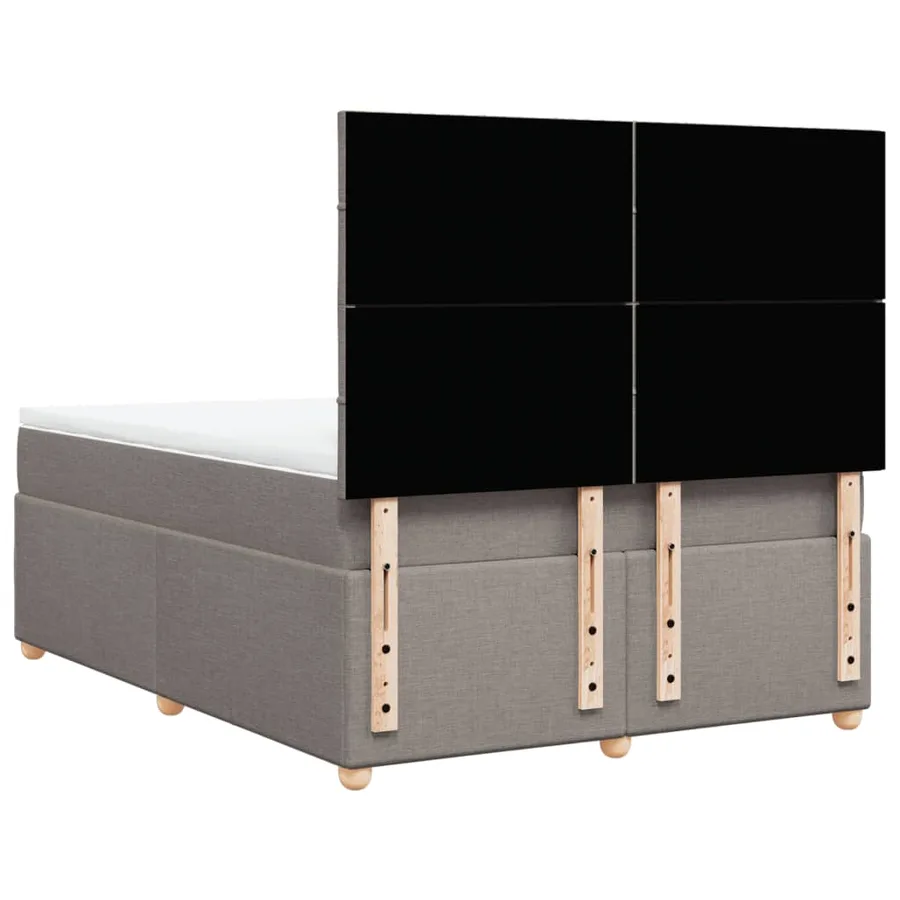 Sommier à lattes de lit avec matelas Taupe 140x200 cm Tissu - 8