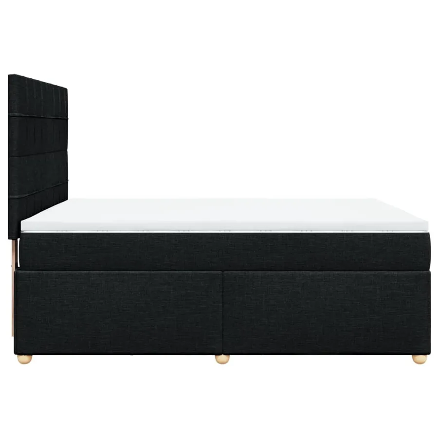 Sommier à lattes de lit avec matelas Noir 140x190 cm Tissu - 5