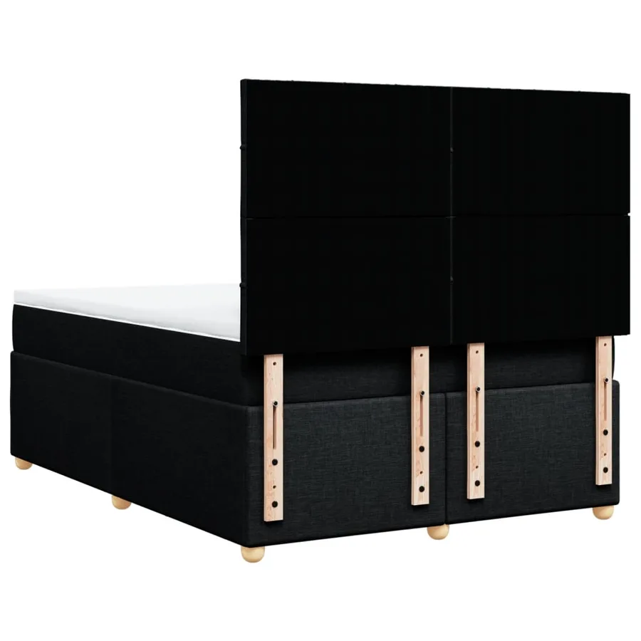 Sommier à lattes de lit avec matelas Noir 140x190 cm Tissu - 6