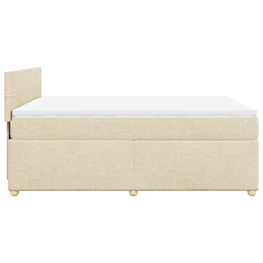 Sommier à lattes de lit avec matelas Crème 140x200 cm Tissu - 5