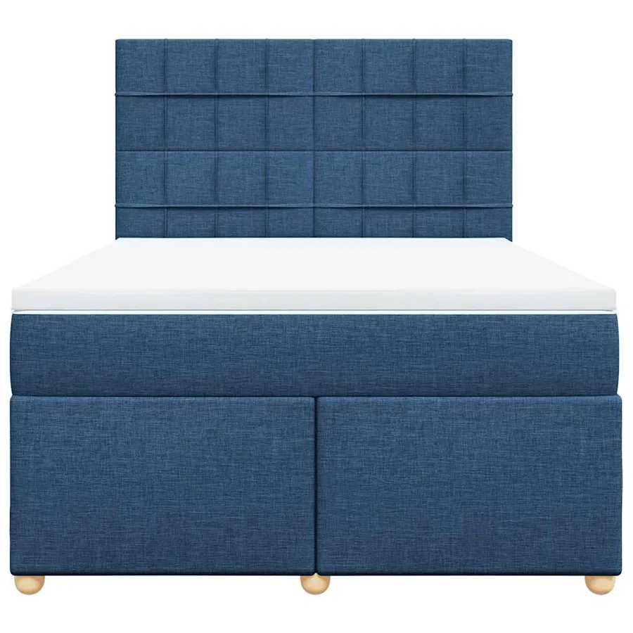 Sommier à lattes de lit avec matelas Bleu 140x190 cm Tissu - 6
