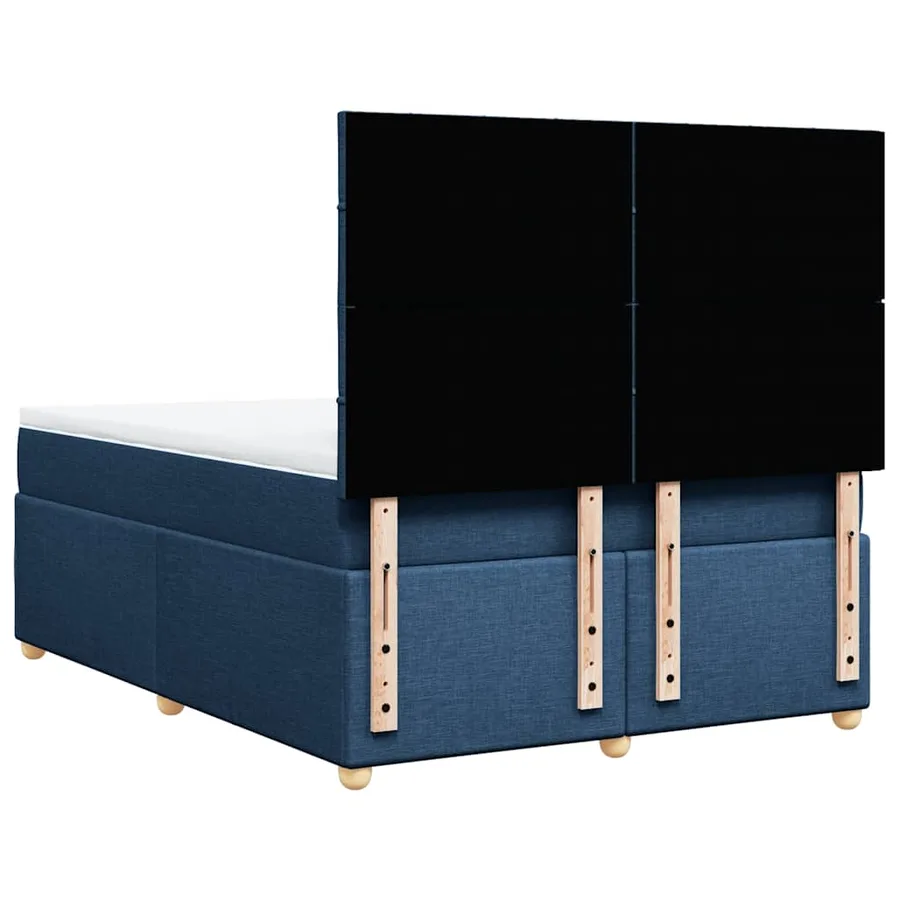Sommier à lattes de lit avec matelas Bleu 140x190 cm Tissu - 8