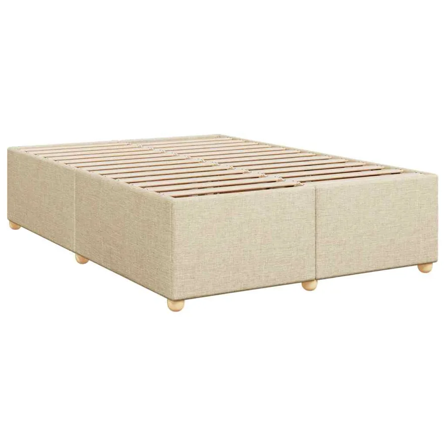 Sommier à lattes de lit avec matelas Crème 140x190 cm Tissu - 8