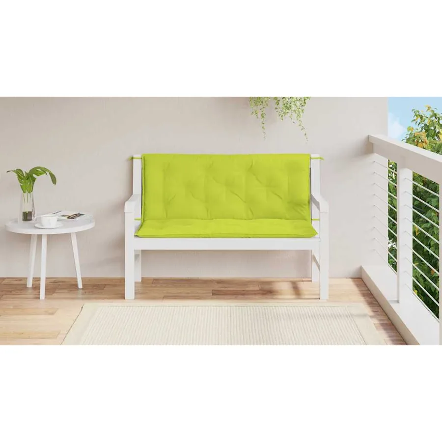 Coussin de banc de jardin vert vif 120x(50+50)x7cm tissu oxford - 3