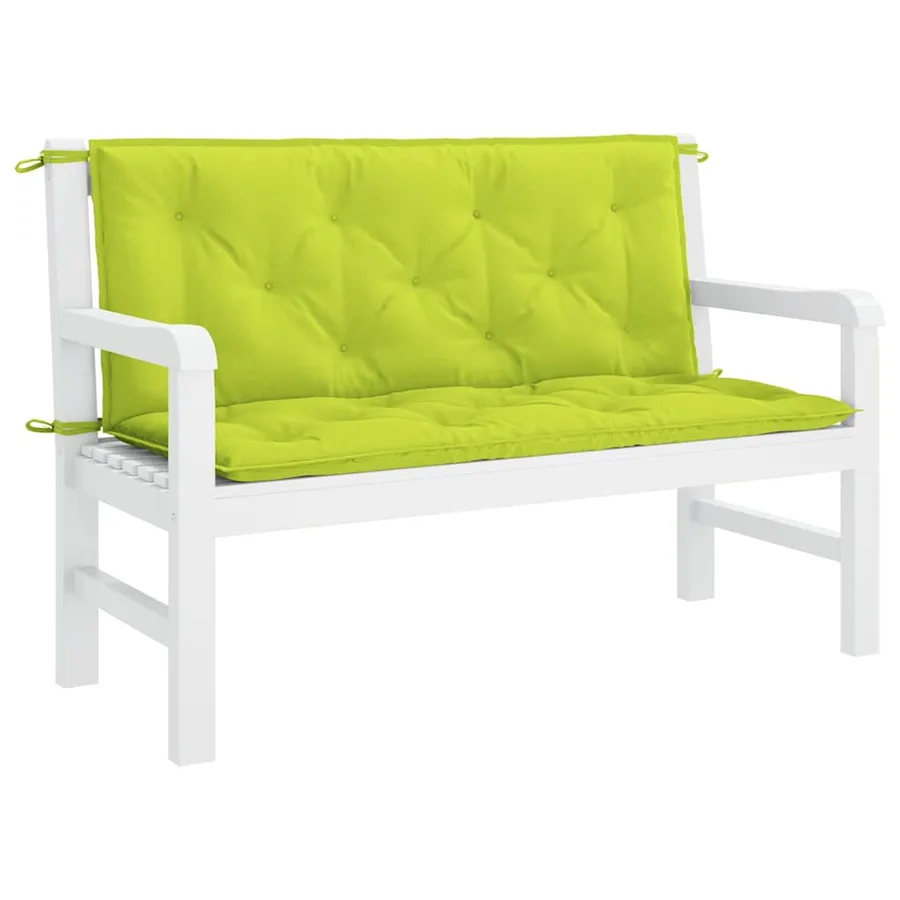 Coussin de banc de jardin vert vif 120x(50+50)x7cm tissu oxford - 4