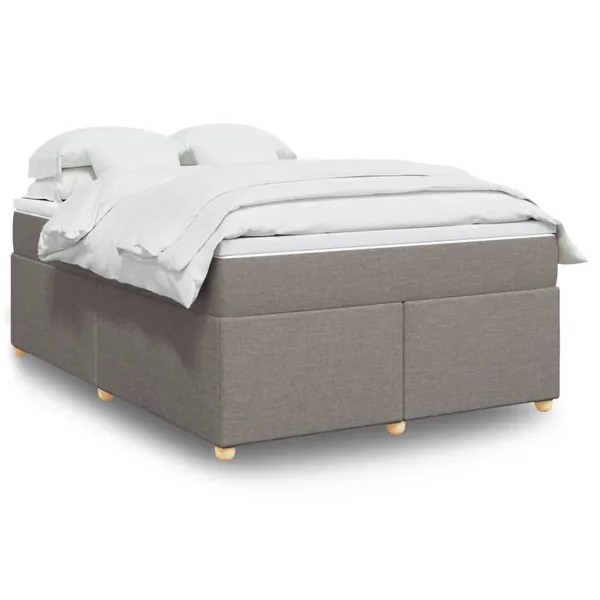 Sommier à lattes de lit avec matelas Taupe 140x190 cm Tissu