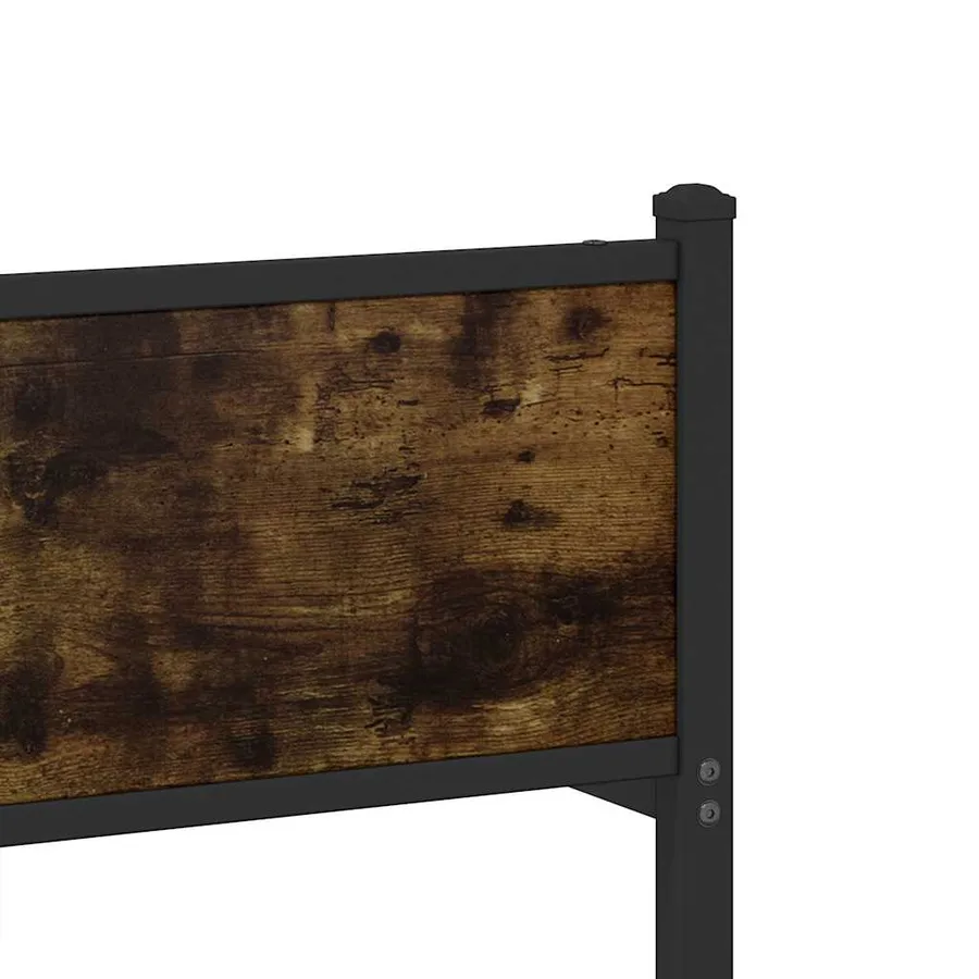 Cadre de lit en métal sans matelas chêne fumé 180x200 cm - 8