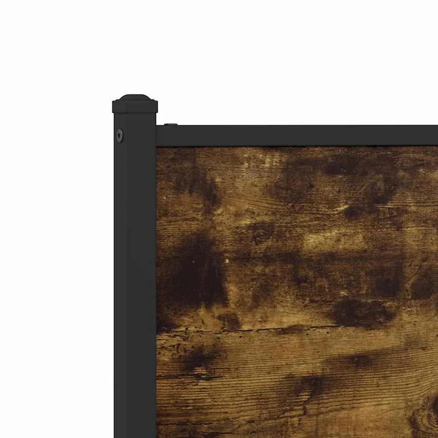 Cadre de lit en métal sans matelas chêne fumé 180x200 cm - 9