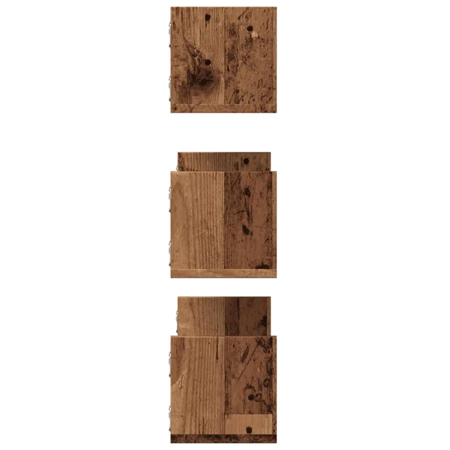 Étagères murales 3 pcs vieux bois 58x18x18 cm bois d'ingénierie - 5