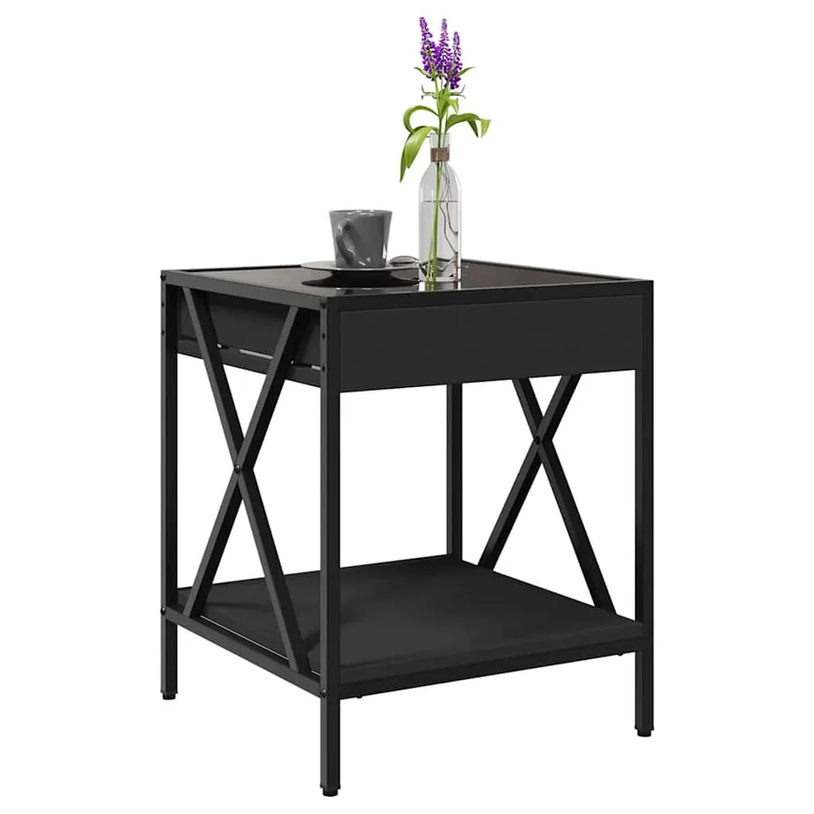 Table basse avec LED Infinity noir 40x40x49 cm - 5