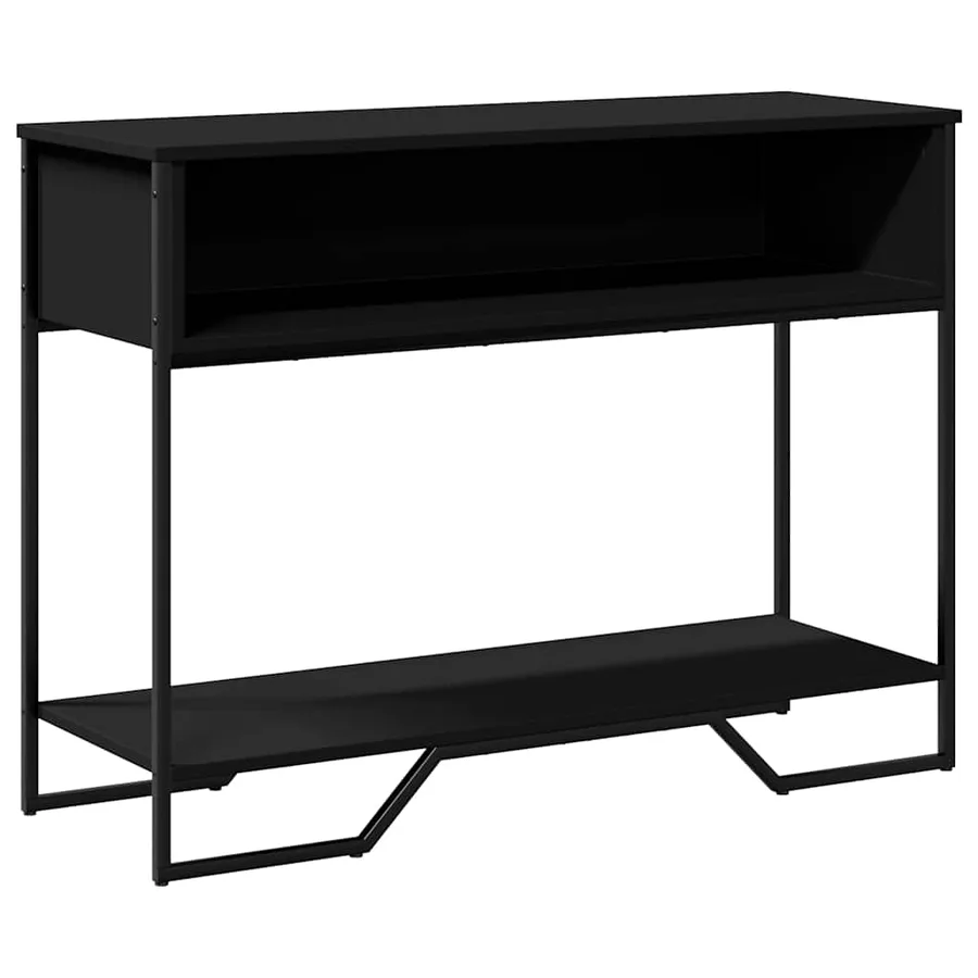 Table console noir 100x35x74,5 cm bois d'ingénierie - 2