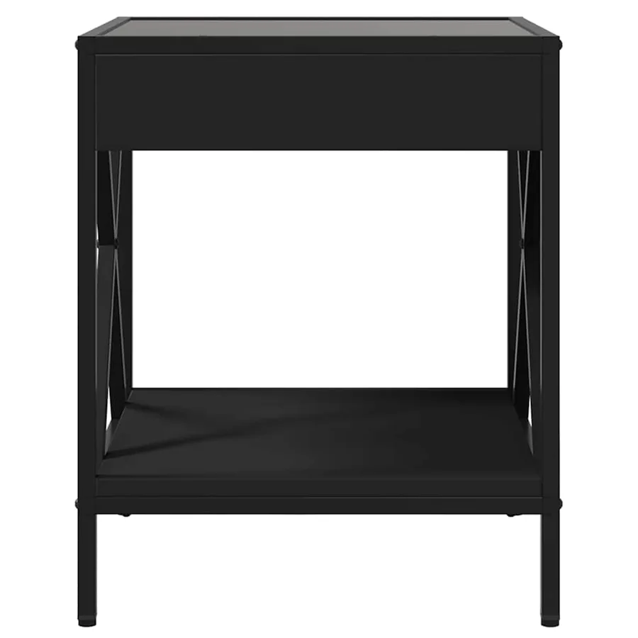 Table de chevet avec LED infini noir 40x40x49 cm - 6